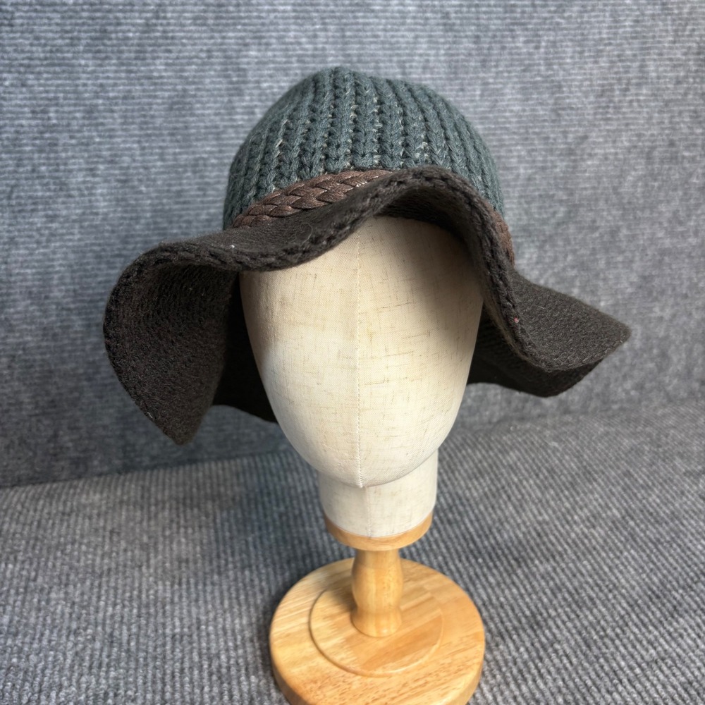 Brown Sage Crochet Floppy Hat Braided Band Boho Western Witchy One Size